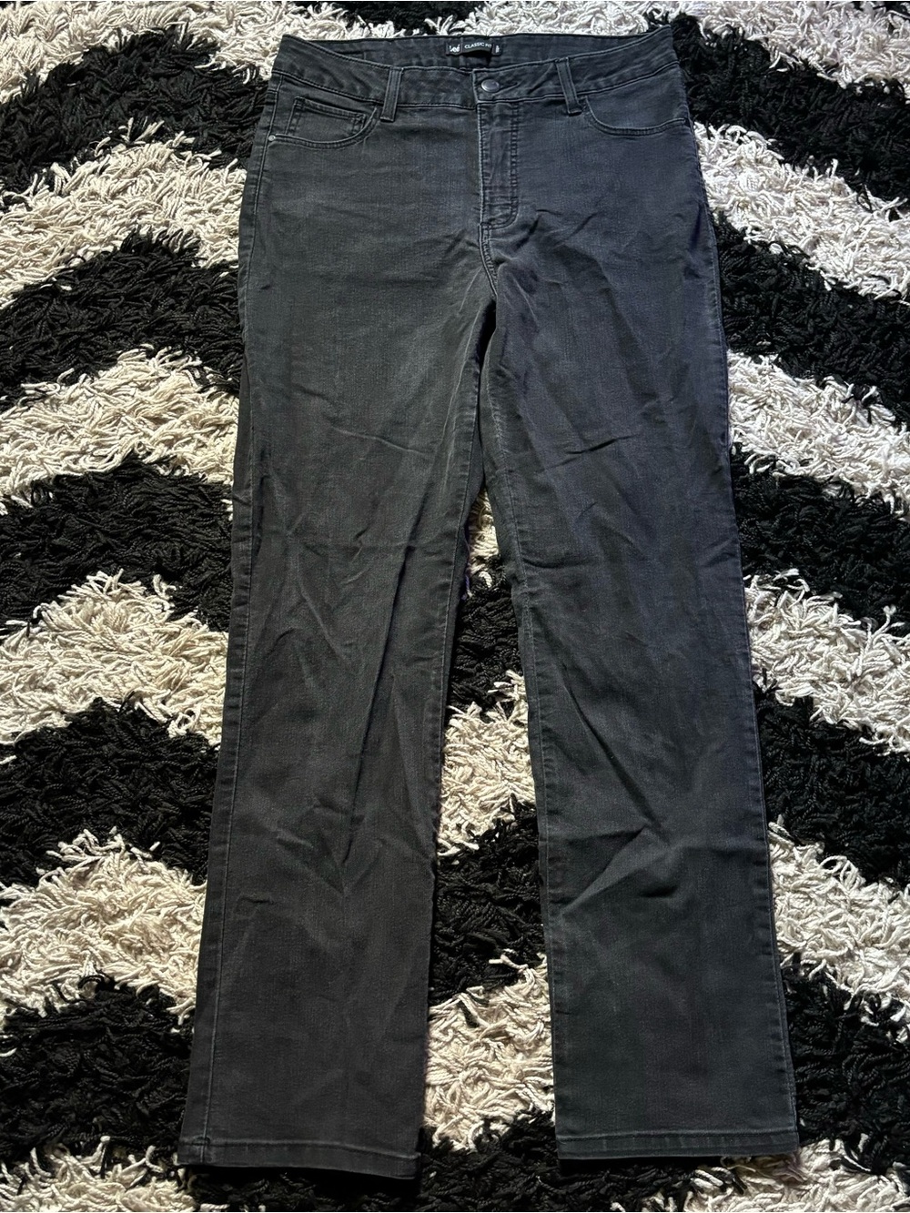 Lee Classic Fit Black Denim Straight Leg Jeans